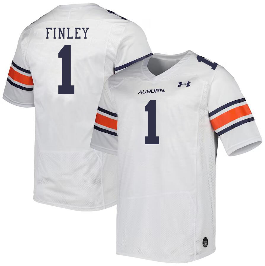 Men #1 T.J. Finley Auburn Tigers College Football Jerseys Stitched-White